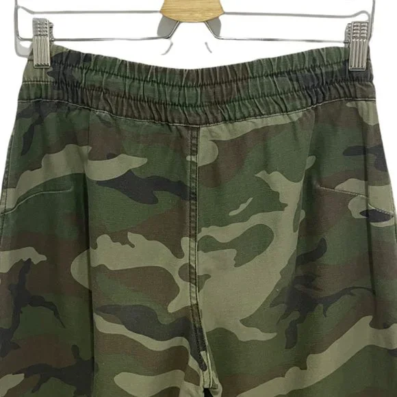 TNA Alix High Waisted Elastic Cuff Camo Print Ankle Jogger Pants Green Small EUC - Picture 5 of 11